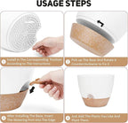 YNNICO 12 Inch Large Self Watering Plant Pot Set, Flower Pots with Multi-Mesh Drainage Holes and Saucer, Suitable for Indoor and Outdoor Garden Plants, White.