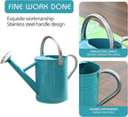 Metal Watering Can for Outdoor and Indoor Plants, Watering Can Decor, 1 Gallon (Leaf Green)