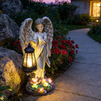 Solar Angel Outdoor Garden Decor Statues – 11.6 inches Outdoor Sculptures with Solar Light,for Outside Yard Art Patio Balcony Front Lawn Ornaments Gifts for Mom Grandma Women