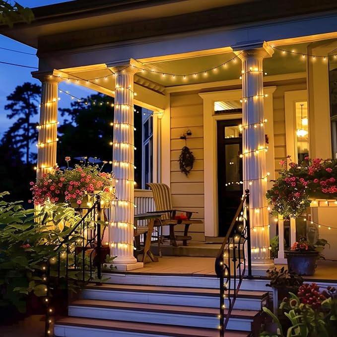 JMEXSUSS 66ft 200 LED Christmas Lights Outdoor, Warm White Christmas Tree Lights Indoor Plug in, 8 Modes Twinkle String Light for Outside Bedroom Wedding Party Classroom Dorm Ceiling Home Decorations