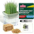 Hydroponic Cat Grass Kit with 5 Pack Non GMO Seeds & Scissors - Cat Grass for Indoor Cats, Helps Cat with Hairballs & Digestion, Easy 3-Step Setup,Gifts for Cat Lovers (Food-Safe PP&AS, 7-Day Growth)