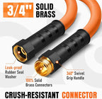 Garden Hose 15 ft x 5/8", NON-EXPANDING Flexible Water Hose, Kink Resistant Lightweight Hybrid Hose, Leakproof Yard Hose with Male to Female Fittings