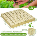 Legigo 1.5 Inch Rockwool Cubes for Hydroponics Seed Starter, Rock Wool Planting Cubes Hydroponic Garden Grow Plugs for Soilless Cultivation Plants Cutting Germination Clone(4 Sheet, 196 Plugs)