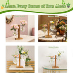 XXXFLOWER Plant Terrarium Wooden Stand, Hydroponic Planter Bulb Glass Metal Swivel Holder Retro Air Plants Water Plants for Home Office Decoration,Gifts for Plant Lover Wife Mom- 2 Love Bulb Vase
