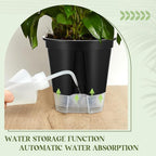 Wonderjune Self Watering Pots for Indoor Plants with Deep Reservoir and High Drainage Holes for Outdoor Plants and Flowers, Bare Root Planter(5.91'',Black,9 Pcs)