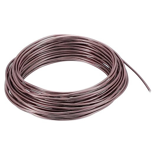 PATIKIL 2mm Bonsai Training Wire, 1 Roll Floral Wire Stems Anodized Aluminum Tree Wire 32.8 Feet Total for Gardening Branch Fixing, Brown