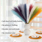 SeptCat 90 Pcs Pampas Grass Rainbow Decor 21.7" Fluffy Faux Short Multicolor Pampas Grass Artificial Small Pompas Grass Flower Vase Filler for Home Wedding Decoration