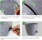 UOUZ 12 inch Large Self Watering Pots, Plastic Planters with 60oZ Removable Deep Reservoir and Multi Mesh Drainage Holes for Indoor Outdoor Garden Plants and Flowers, Grey Speckles