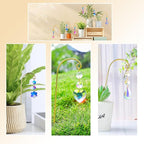 Potted Plant Trellis with Colorful Crystal Sun Catchers, 6.7 Inch Metal Plant Stakes, Fairy Stakes for Mini Potted Plant Decoration for Home Window Garden (8 Pack)