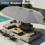 SUPERJARE 13FT Outdoor Umbrella for Patio, Double sided Pool Umbrellas with Fade Resistant Canopy, Large Table Umbrella for Deck, Market, Backyard - Gray(No Base)