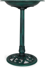 Backyard Expressions Outdoor Garden Bird Bath - Green - Weather Resistant Polyresin - 27 Inch