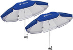 AMMSUN XL Chair Umbrella with Universal Clamp Adjustable 47 inches and 360-degree Swivel UPF 50+, Portable Clamp on Camping or Beach Chair, Stroller, Wheelchair, Golf cart, Blue, 2 PACK