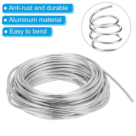 PATIKIL 3.5mm Bonsai Training Wire, 1 Roll Floral Wire Stems Anodized Aluminum Tree Wire 32.8 Feet Total for Gardening Branch Fixing, Silver