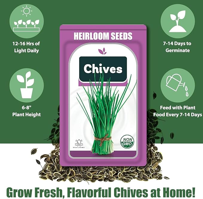 Seed Pods for All Hydroponics Growing Systems, 12 Pods Herb Kit (Chives)