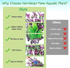 Hamiledyi Aquarium Plastic Plants Aquarium Decor Artificial Fish Tank Plants Lifelike Tall Fish Tank Decorations Aquarium Plant Suitable for Saltwater and Freshwater 15.7in 2pcs