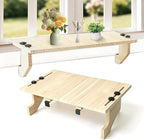 oyhqes Windowsill Plant Shelf Stands for Indoor Plants, 21.65 x 11.81 x 6.3 Inches, Floating Wooden Shelf with Brackets, No Drilling Required, Perfect for Cat Perch & Planters