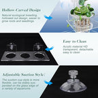 Upgrade Acrylic Aquarium Plant Holder Hanging Aquatic Plant Holder,Adjustable Suction Cup Fish Tank Pot for Hanging Cultivation and Aquarium Decor