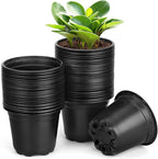60 Pack 4 Inch Nursery Pots for Plants, Plastic Seeds Starter Pots with Drainage Holes, Small Plastic Plant Nursery Pots for Succulents Seedling Cutting Transplanting (60, 4 Inch)