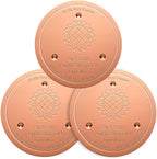 Mellbree 3-Pack Bird Bath Copper Disc, 0.6mm Reinforced 99.99% Pure Copper Cleaning Disk with Triple-Point Support for Physical Safe Clean Water All-Season (Sunflower)