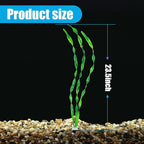 AQUANEAT Fish Tank Artificial Plants, Aquarium Plastic Seaweed Decorations, 23.5Inch Tall Fake Green Accessories, 10 Packs
