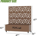 Casaphoria Metal Raised Garden Bed with Trellis and Wheels, 47"x47"x16" Planter Box for Climbing Plants, Vegetables & Vines, Features Drainage Holes and Privacy Screen, Brown-Star