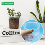 RooTrimmer Transparent Nursery Pots 3.5Inch with Humidity Domes for Seeds Starting, Clear Plastic Plant Pots with Drainage Holes (3.54Inch, 40Pcs,Clear Pots with Lids)