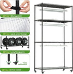 Plant Stand with 6 Pack 3-Color Grow Lights, 36" W x 14" D x 63" H, 4-Tier Plant Shelf with Thermometer & Timer, Wide Plant Rack for Indoor Gardening, Seed Starting, Herbs & Flowers