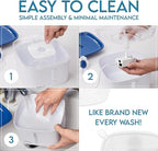 Veken Innovation Award Winner 95oz/2.8L Pet Fountain, Automatic Cat Water Fountain Dog Water Dispenser with 6 Replacement Filters & Silicone Mat for Cats, Dogs (Blue, Plastic)