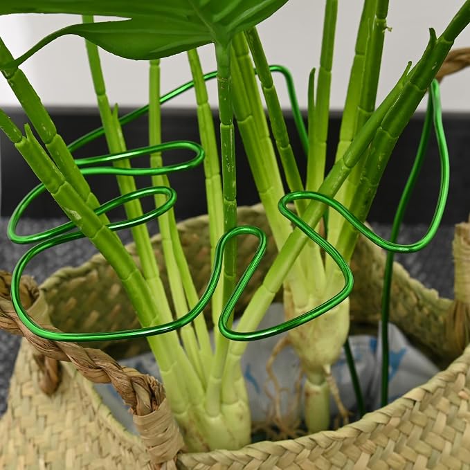 M METERXITY 3-Pack Monstera Plant Support, 11x5.9 Inch Reusable Sturdy Alloy Plant Support Stakes Unique Design for Potted Plants Flowers/Vegetables/Indoor Outdoor Climbing Plants [Green]