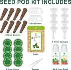 Herb Seed Pod Kit With Basil Mint Thyme Mixed, Grow Anything Seed Starter Pod Kit for Hydroponics Growing System with Plant Food, Seeds Included Genovese Basil, Italian Parsley, Oregano, Chive (8-Pod)