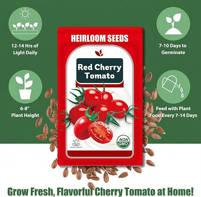 Cherry Tomato Seed Pods Kit for Hydroponics, 12 Pods Grow Anything Kit for Indoor Hydroponics Growing System, Hydroponics Supplies with 12 Grow Sponges, 12 Plant Baskets, 12 Pod Domes and Labels