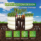 GARDMAX 2x2x1FT Galvanized Round Raised Garden Bed Kit, Metal Planter Boxes Outdoor with Easy Assembly, Large Garden Bed for Vegetables, Fruits, Flower, Herbs Milk White