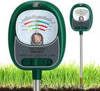 Soil Moisture Meter for Plants, 4-in-1 Soil Tester - pH/Fertility/Sunlight Meter, Large Dial, Indoor/Outdoor Plant Water Monitor, Garden Soil Test Kit for Lawn, Farm, Houseplants