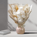 Bonsion Preserved Flowers Gifts for Women, Flower for Delivery, White Roses Gifts fo Her, Preserved Roses Bouquets, Birthday Gifts for Grandma, Mothers Day Flowers for Wife