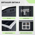 Polar Aurora 12x20 FT Outdoor Storage Shed, Large Garden Shed with 2 Windows & Lockable Doors, Garage Car Shelter with Side Door & Air Vents for Backyard Garden Patio Lawn, Cars Trucks Boat, Black