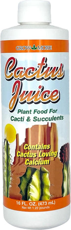 Grow More Cactus Juice (1-7-6) - 16oz of Succulent Fertilizer - Cactus Food for Growth & Root Development - Calcium-Rich Fertilizer for Succulents, Cacti, Snake Plants, & More
