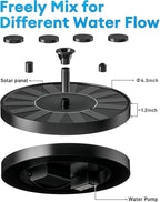 2.5W Solar Bird Bath Fountains– Upgraded Solar Pond Fountain with 6 Nozzles,Solar Fountain for Bird Bath, Pond, Garden Decor (Black)