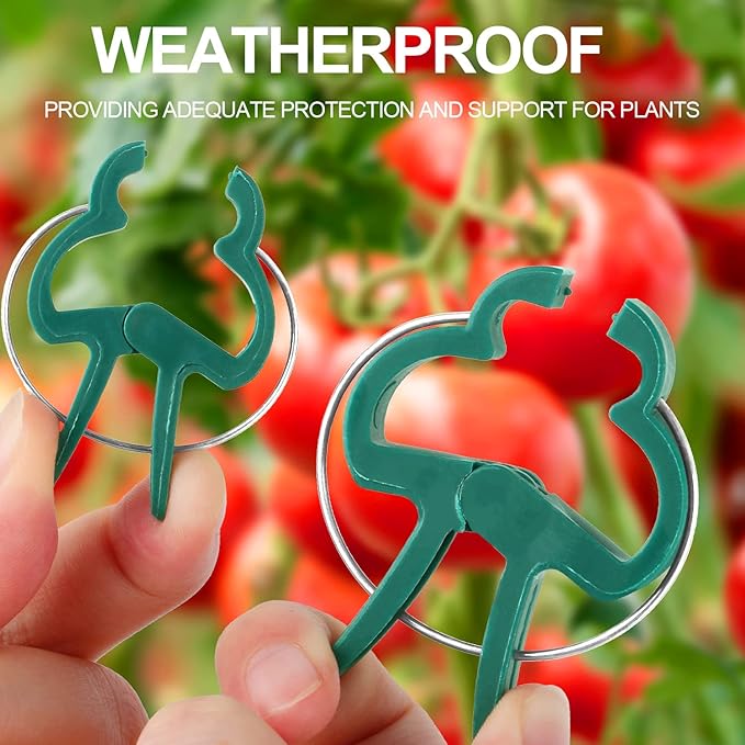 Yinghezu 120 Pcs Plant Support Clips,Flower and Vine,Garden Tomato Plant Support Clips for Supporting Stems,Vines Grow Upright Climbing,Tool for Straightening,Tomato Cage,Trellis. 2 Sizes in one Pack