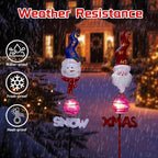 Christmas Solar Garden Stake Lights,2 Pack Snowman＆Santa Claus Xmas Pathways Lights,Solar Christmas Decorations for Outside Lawn Patio Landscape