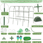 Cucumber Trellis for Raised Bed, Large Size Garden Arch Trellis for Climbing Plants Outdoor, Metal Garden Trellis for Spring Vegetables, Cucumber Trelli for Tomato, Bean, Pea, Grape, Plant