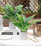 2pcs Fake Plants Medium Artificial Tropical Plants Indoor for Home Bathroom Bedroom Kitchen Office Desk Decor