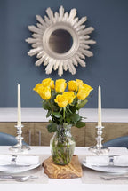 KaBloom - Bouquet of 12 Fresh Yellow Roses (Farm-Fresh, Long-Stem) with Vase - Fresh Flowers for Birthday, Valentine's & Mother's Day