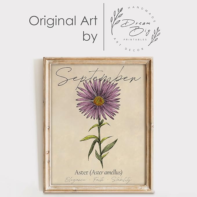 September Birth Flower Art Print - 8x10 (Unframed) | Capturing the Splendor of the September Birth Flower | Decor Accent for Birthdays and Special Occasions | Living Room Decor | Modern Home Decor