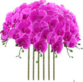 FagusHome 32 Inch Artificial Phalaenopsis Flowers 6 Pcs Artificial Orchid Flowers Stem Plants for Home Décor (Purple)