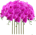 FagusHome 32 Inch Artificial Phalaenopsis Flowers 6 Pcs Artificial Orchid Flowers Stem Plants for Home Décor (Purple)