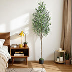 Alupssuc 7ft Olive Tree Artificial Indoor, Fake Tree Potted Faux Olive Trees with Lifelike Fruits and Realistic Leaves, Artificial Plants Indoor Fake Plants for Modern Home Office Living Room Decor