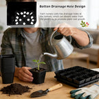 NNG 2.6 inch 100 Pcs Black Square Nursery Pots with 5 Pcs Plastic Seed Starting Trays,Plant Propagation Starter Kit Square Seed Starting Pots with Drain Holes