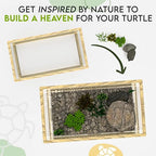 Okkbi Turtle Aquarium Kit Series - New - Aquatic Turtle Tank with Filter and Light + Basking Platform, Perfect Starter Kit for Baby & Juvenile Turtles