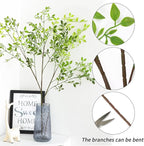 CEWOR 4pcs Artificial Plants Fake Greenery Branches for Vase, 43.3 Inch Green Nandina Long Steams for Tall Vase, Fake Plants Spring Stems for Wedding Garden Office Home Décor