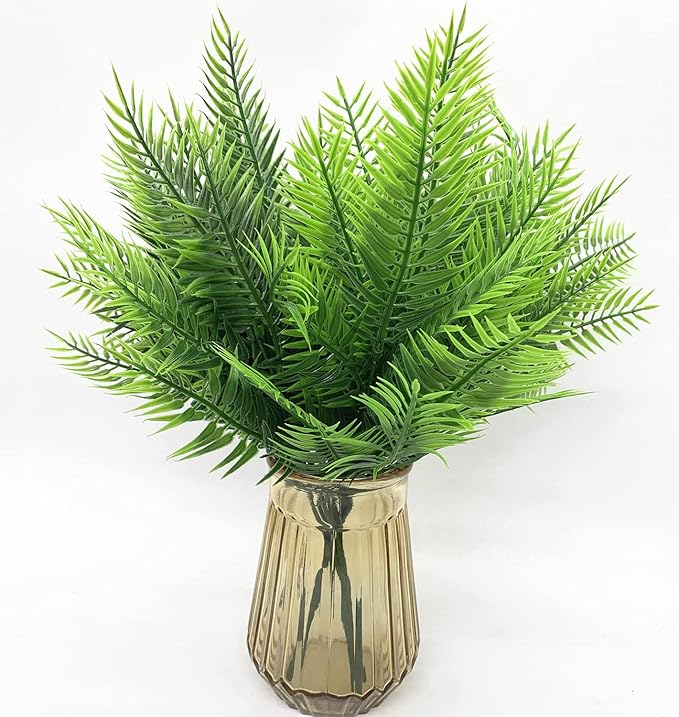 CATTREE Artificial Shrubs, Plastic Plants Bamboo Grass Fake Green Bushes Greenery Décor for Wedding Indoor Outdoor Home Garden Verandah Office Table Centerpieces Arrangements Decoration 4 Pcs